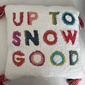 Colorful Holiday Pillow - Up to Snow Good from Anthropologie
